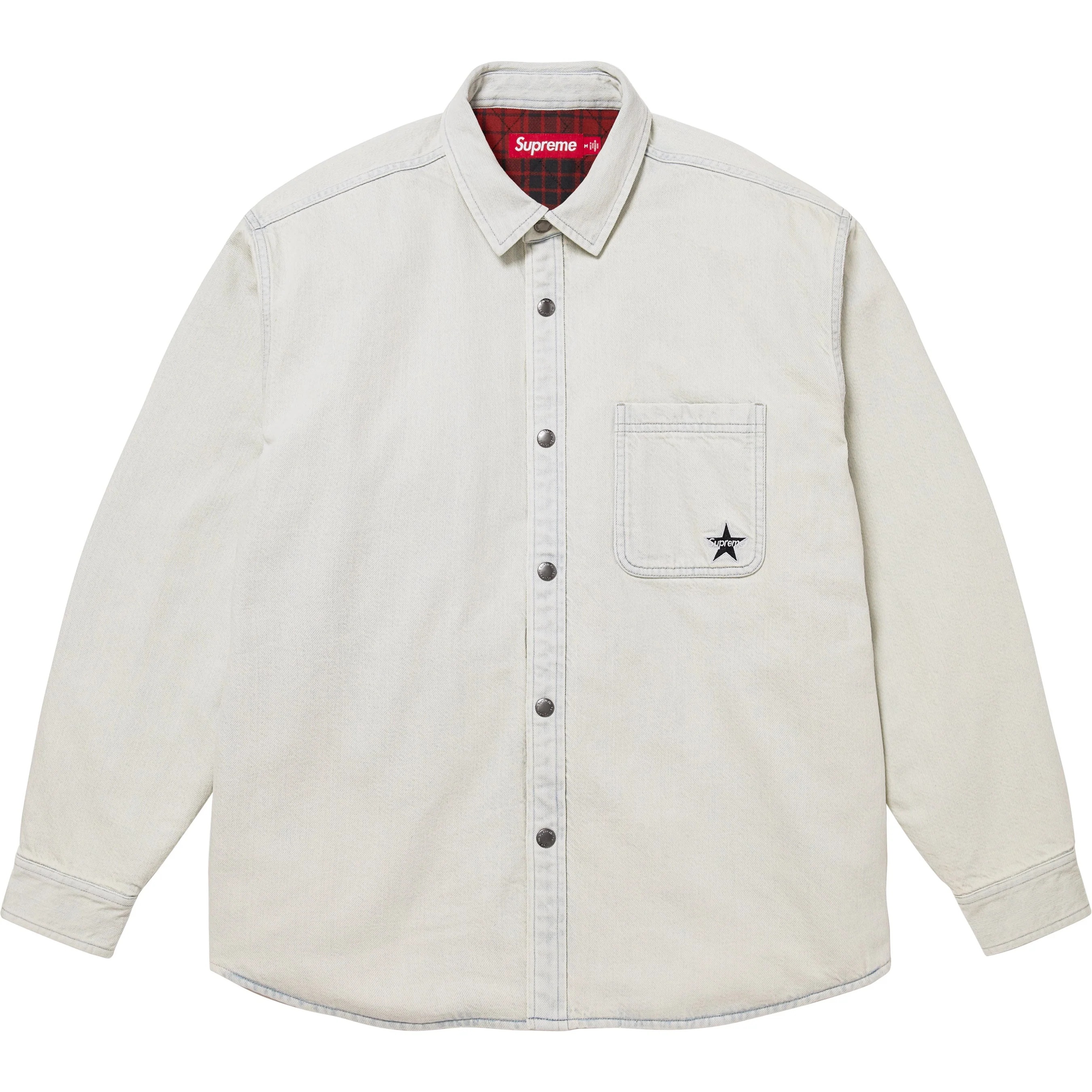 Quilted Lined Denim Snap Shirt view 7